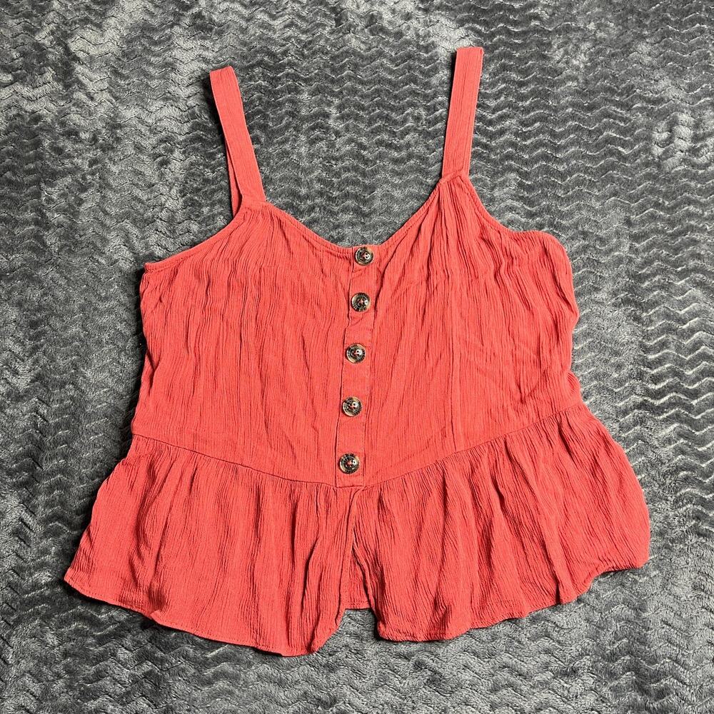 OLM Orange Button Up Tank size XS